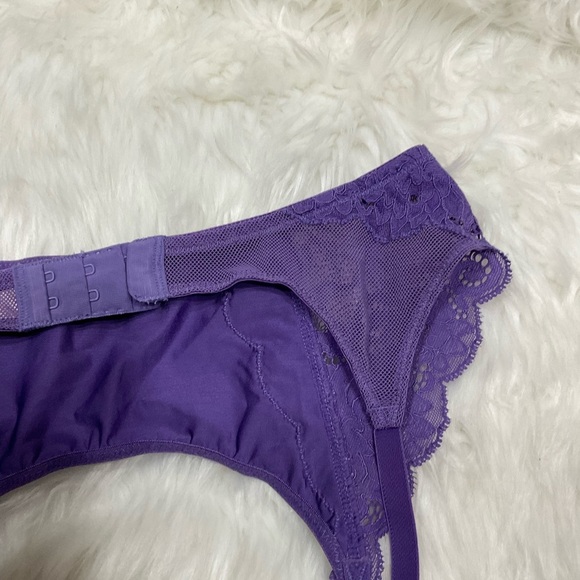 Victoria's Secret Purple and Black Garter and Thong  Set - Picture 8 of 13